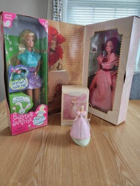 Vintage 1990s Barbies-Easter Surprise, Sweet Valentine, And Springtime/Hallmark